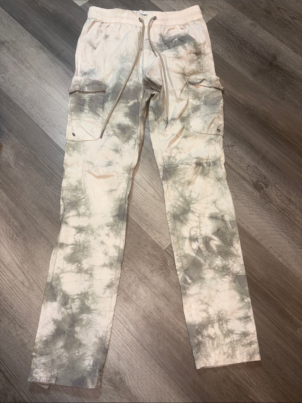 PacSun Light Pink & Gray Tie-Dye Drawstring Shorts